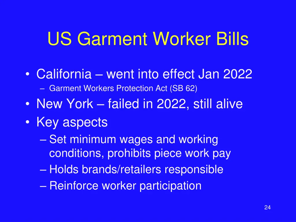 us garment worker bills
