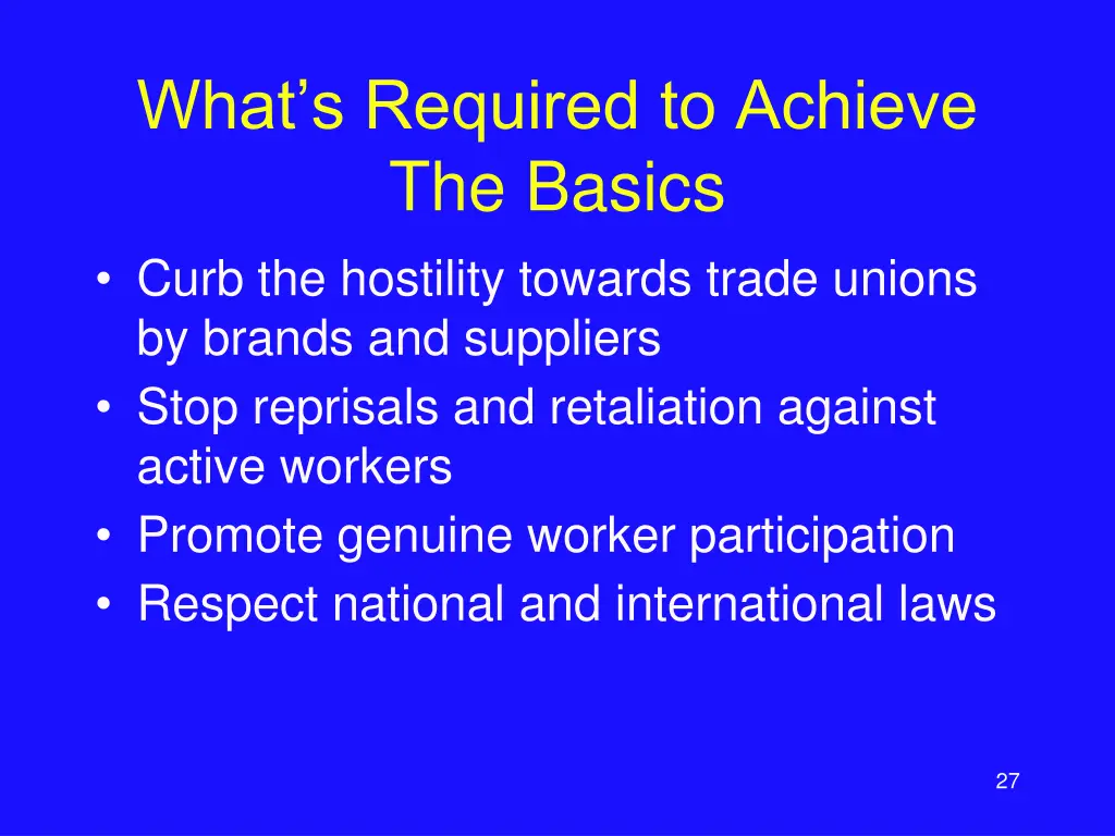 what s required to achieve the basics curb