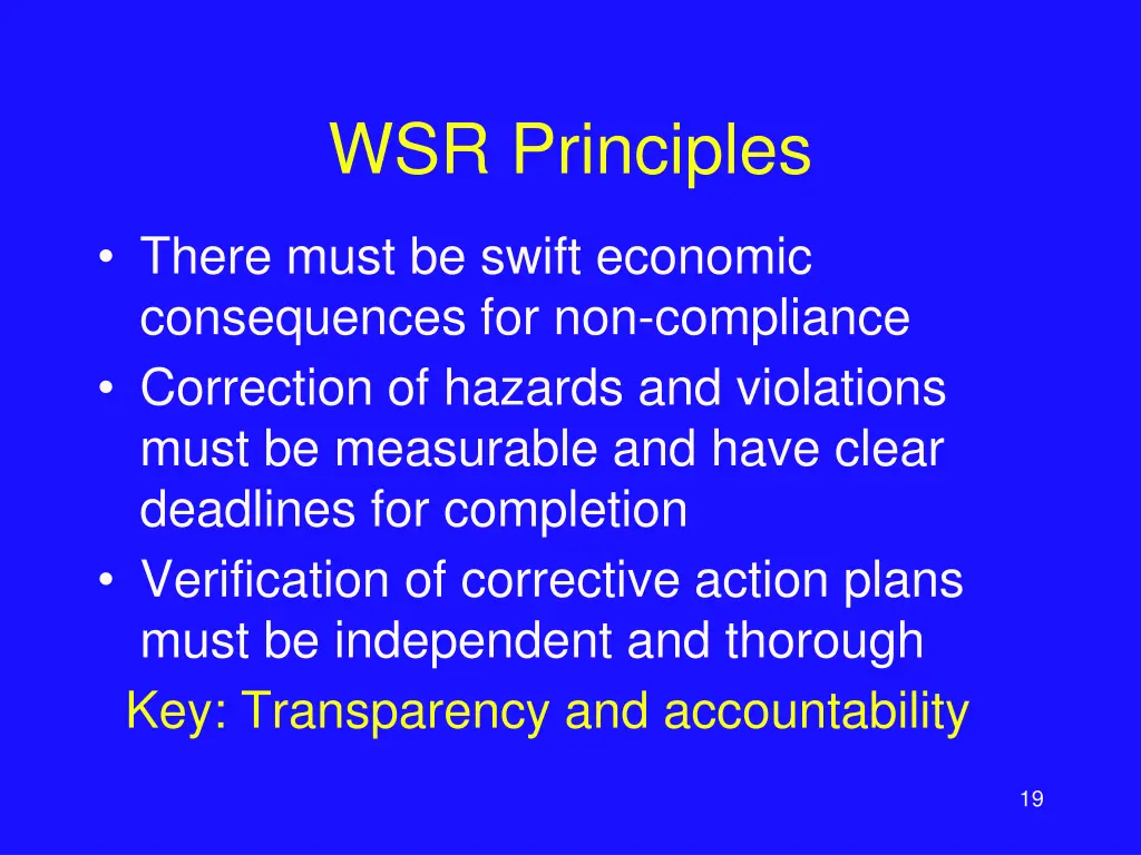 wsr principles