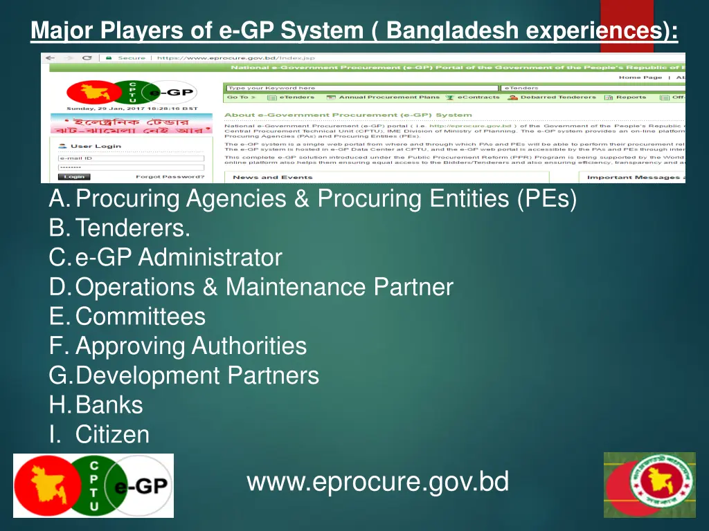 major players of e gp system bangladesh