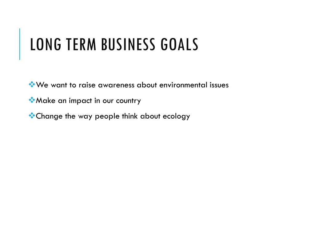 long term business goals