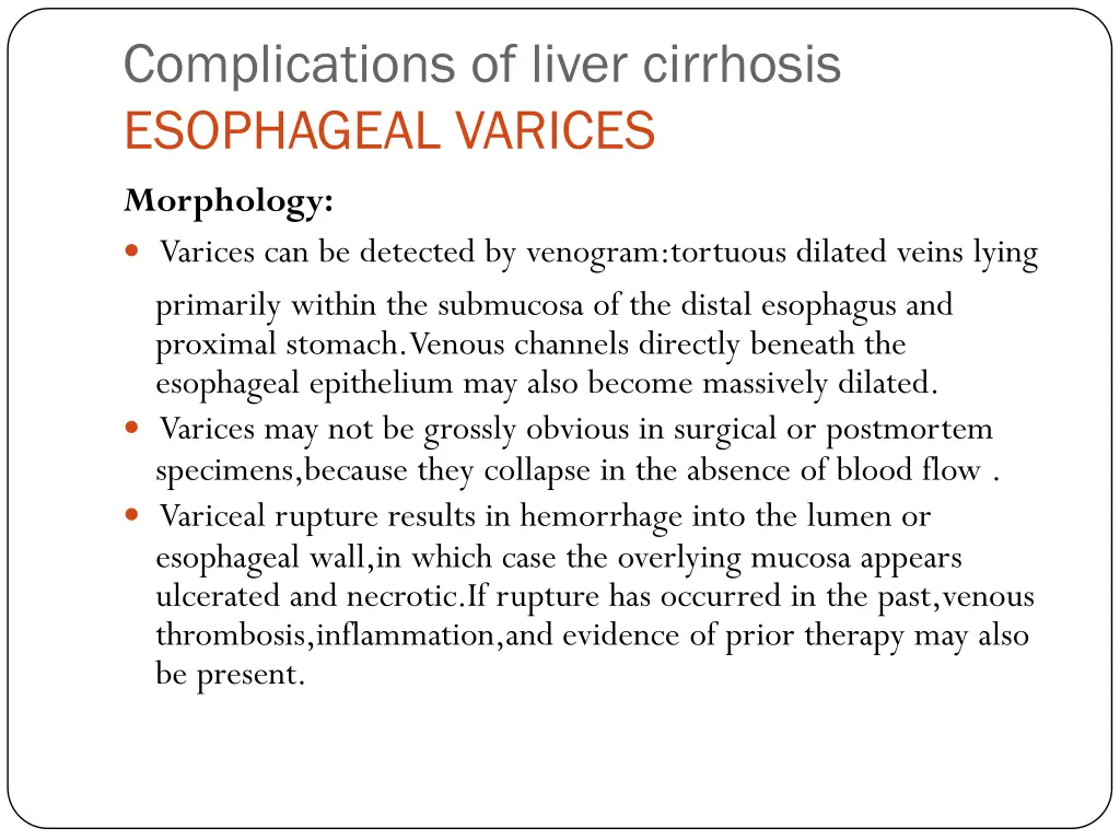 complications of liver cirrhosis esophageal 4