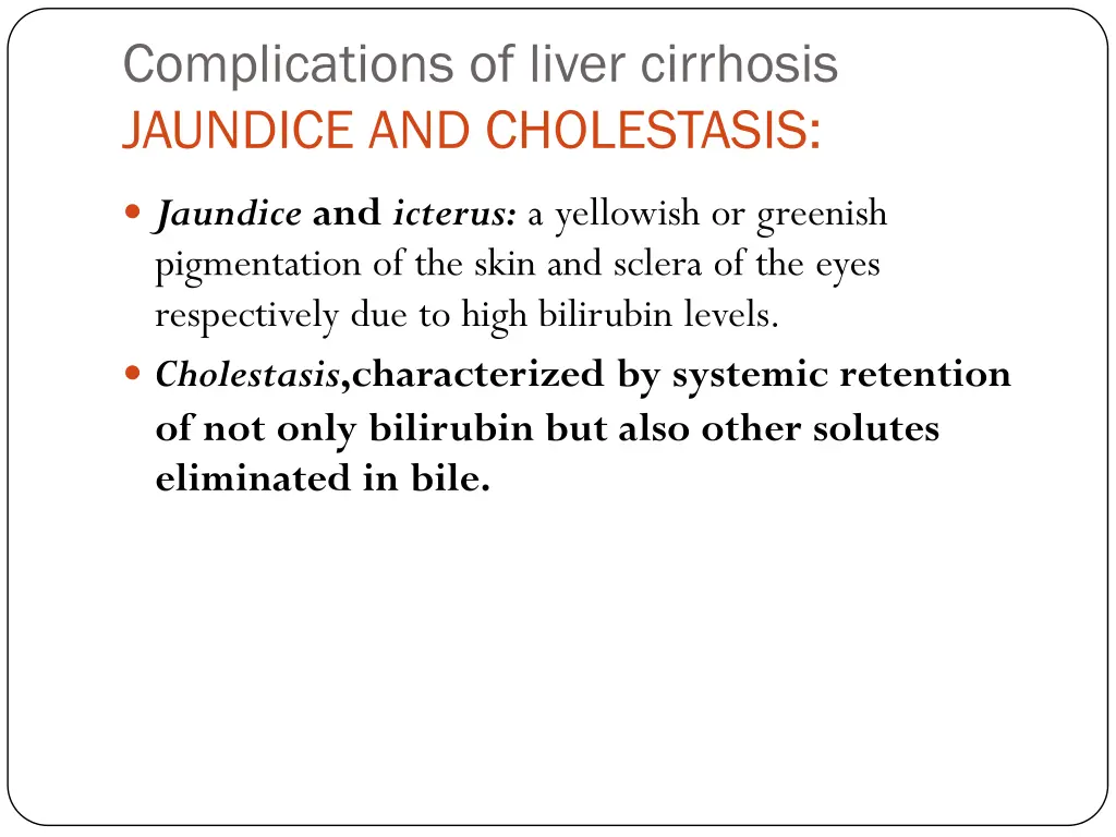 complications of liver cirrhosis jaundice 1
