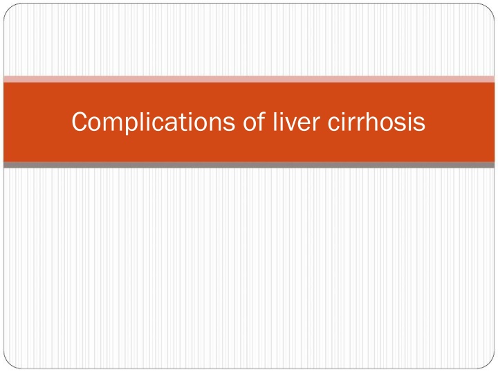 complications of liver cirrhosis