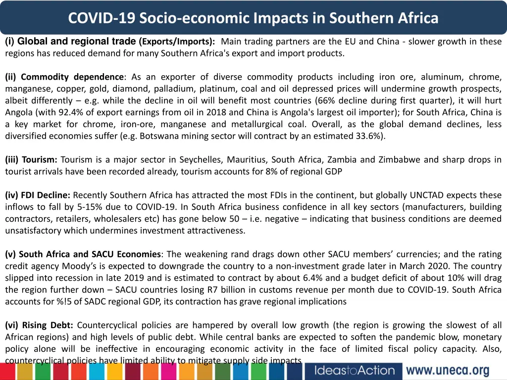 covid 19 socio economic impacts in southern africa