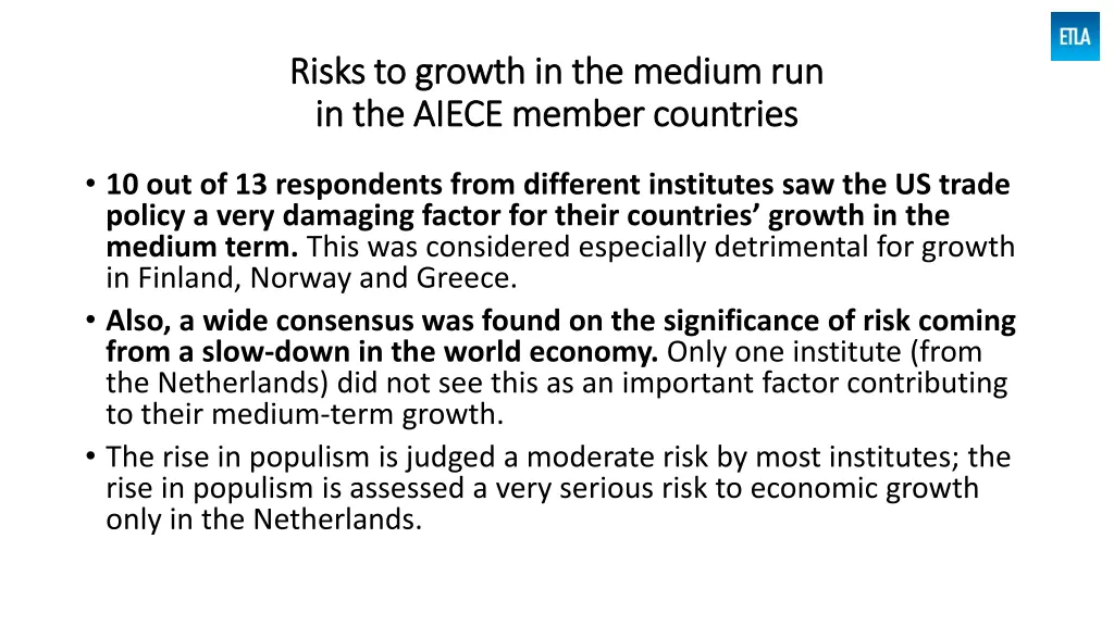 risks to growth in the medium run risks to growth