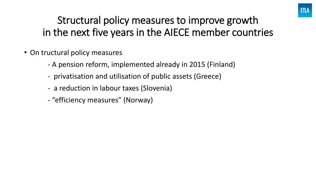 structural policy measures to improve growth
