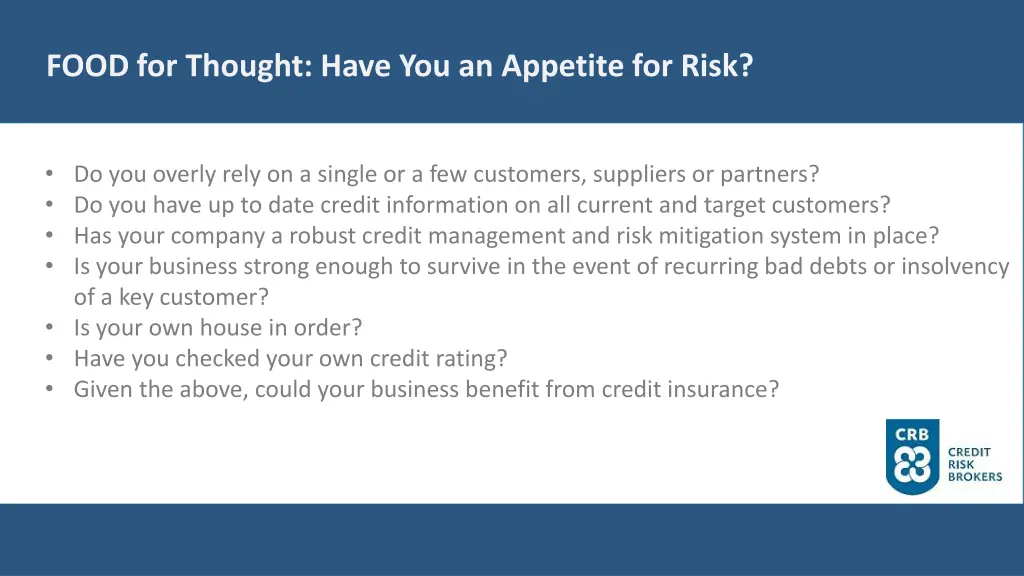food for thought have you an appetite for risk