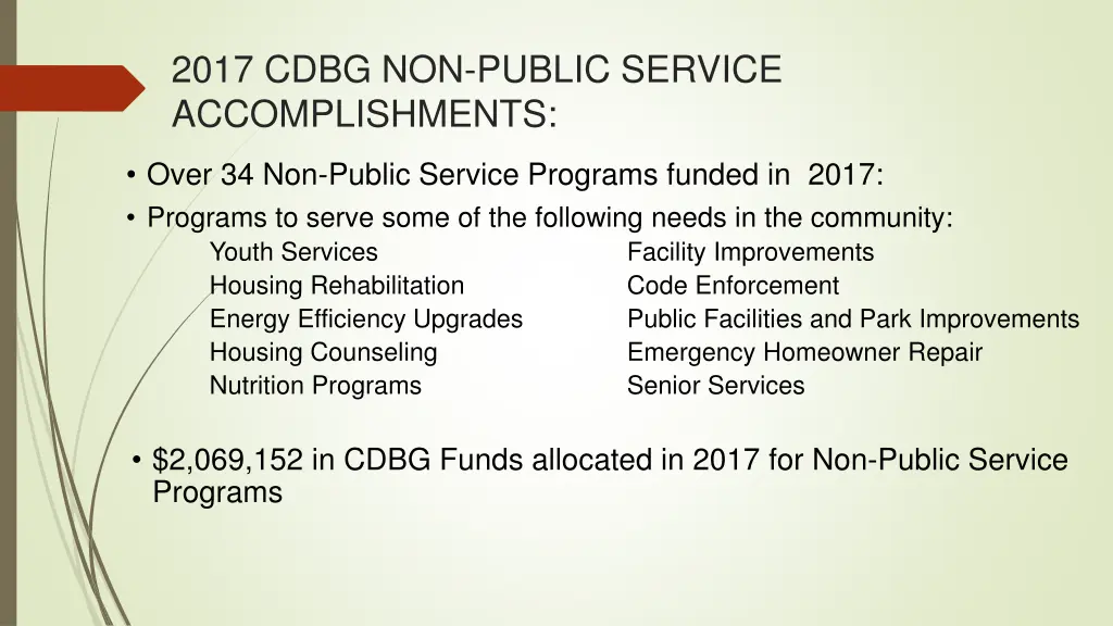 2017 cdbg non public service accomplishments