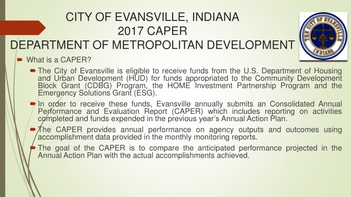 city of evansville indiana 2017 caper department
