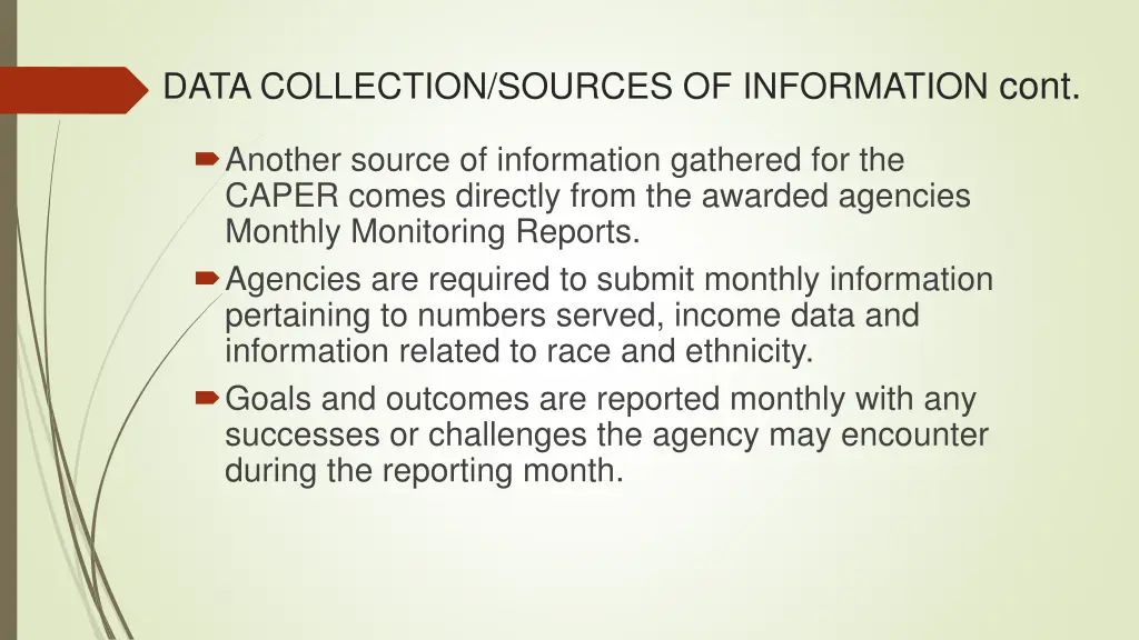 data collection sources of information cont