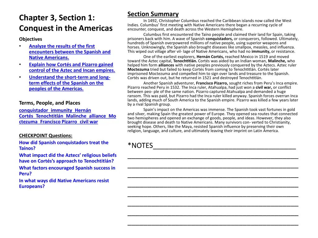section summary in 1492 christopher columbus