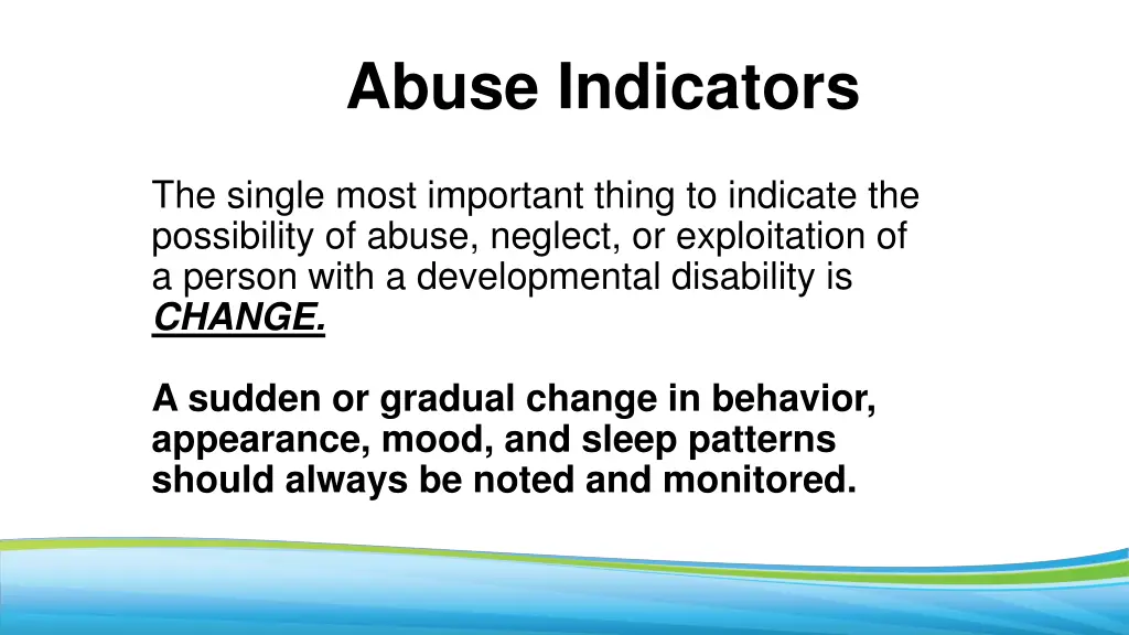 abuse indicators