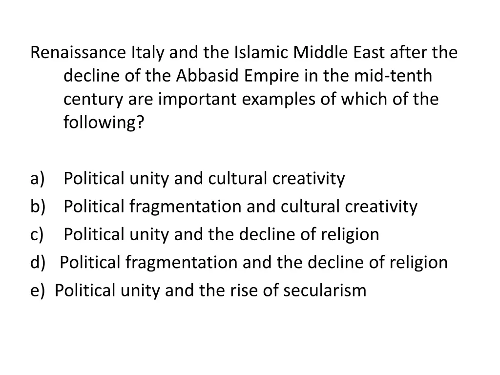 renaissance italy and the islamic middle east