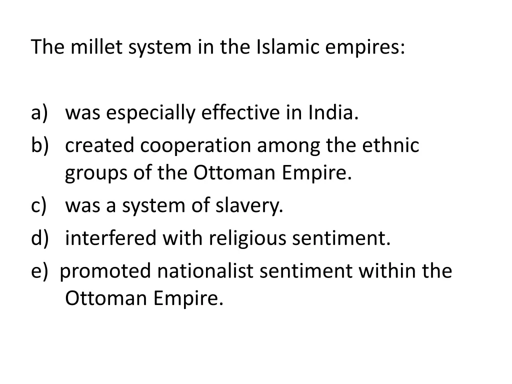 the millet system in the islamic empires