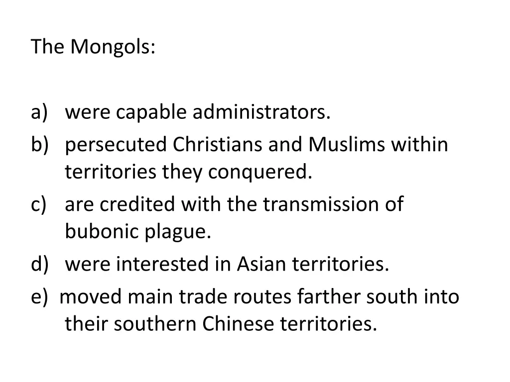 the mongols