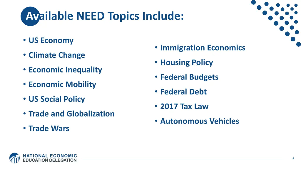 available need topics include