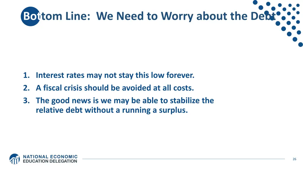 bottom line we need to worry about the debt