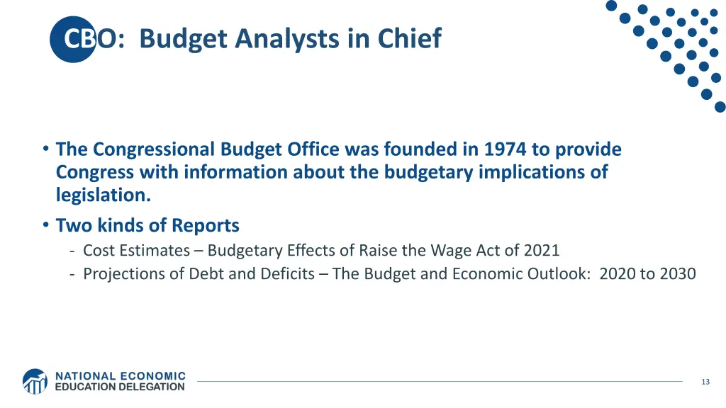 cbo budget analysts in chief