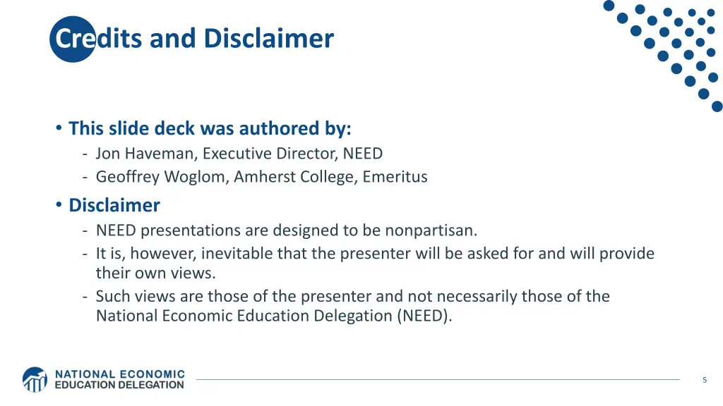 credits and disclaimer