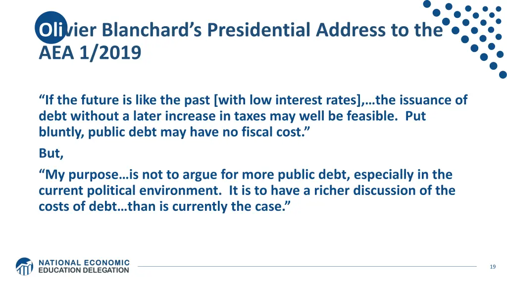 oli vier blanchard s presidential address
