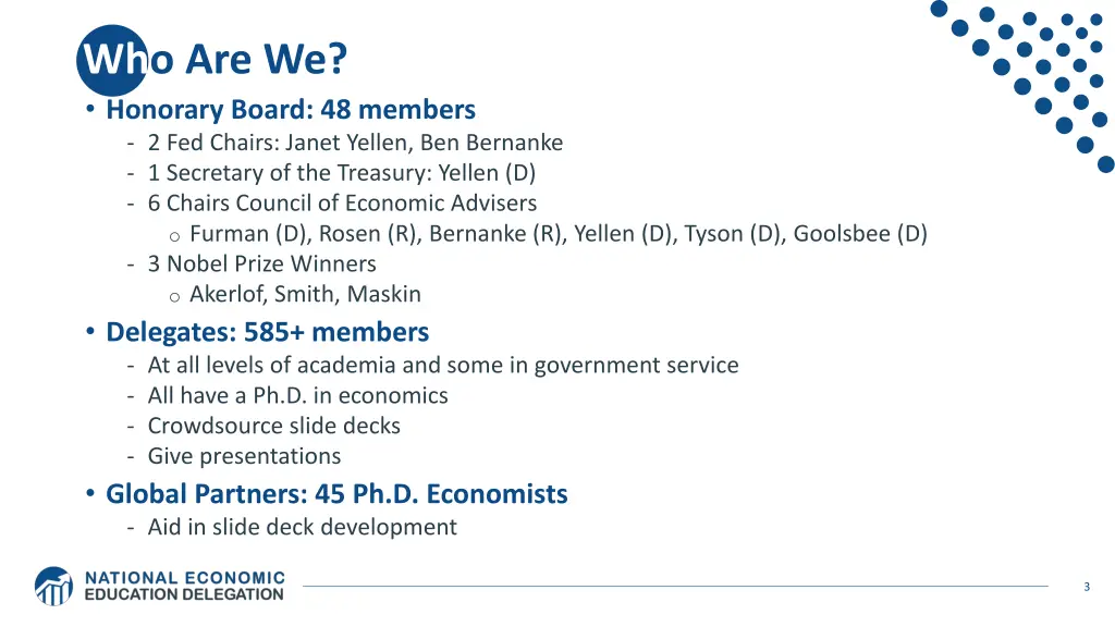 who are we honorary board 48 members 2 fed chairs