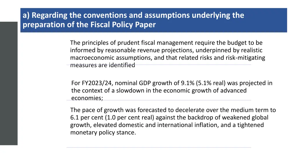 a regarding the conventions and assumptions