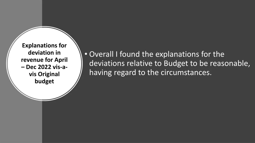 explanations for deviation in revenue for april