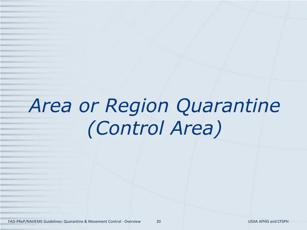 area or region quarantine control area