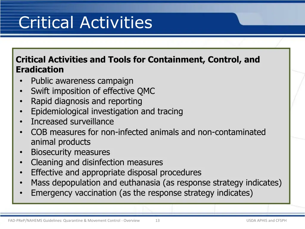 critical activities