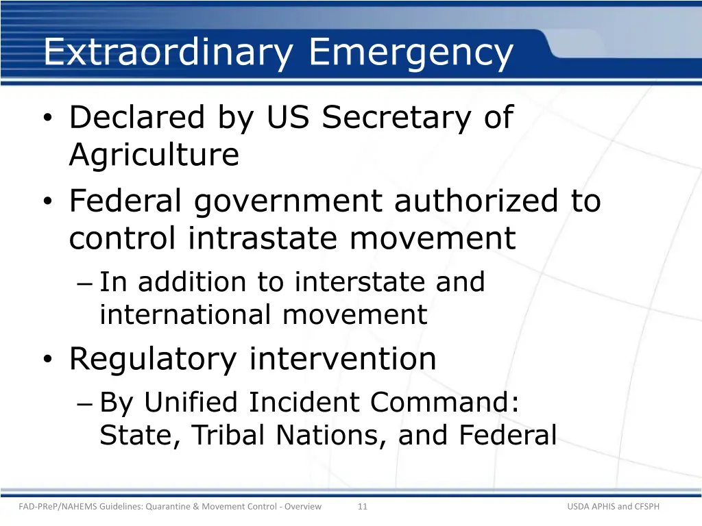 extraordinary emergency