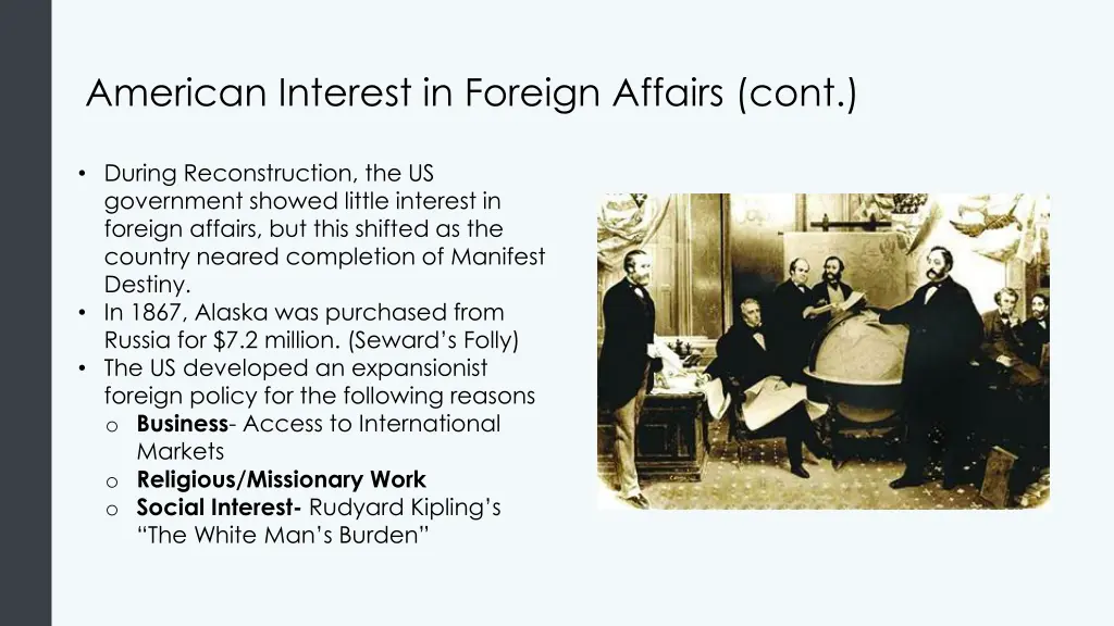 american interest in foreign affairs cont