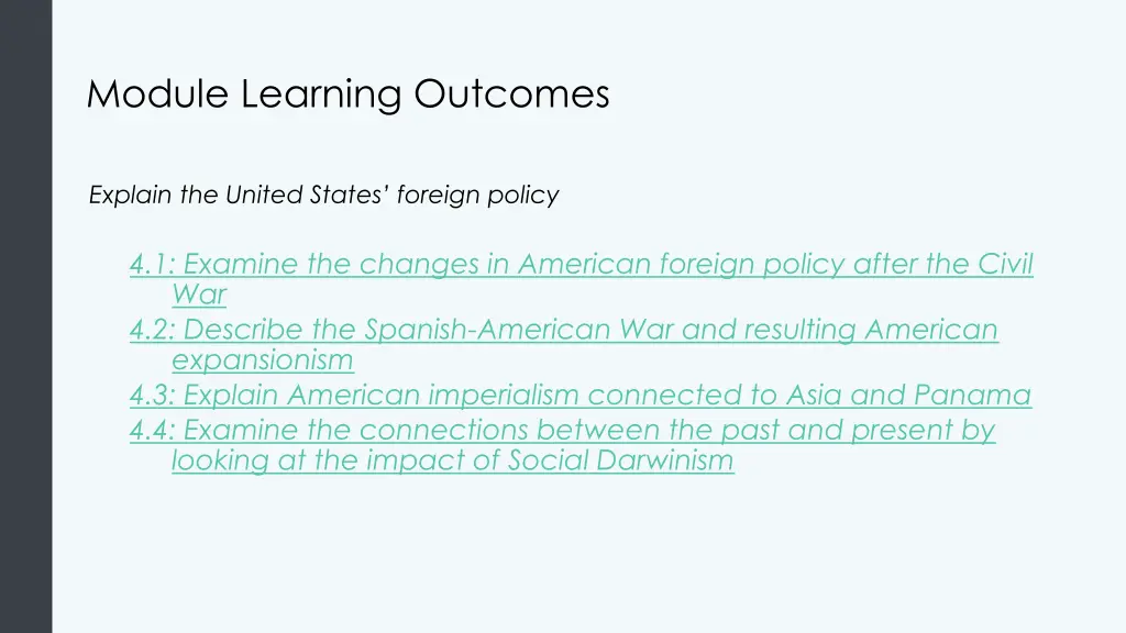 module learning outcomes