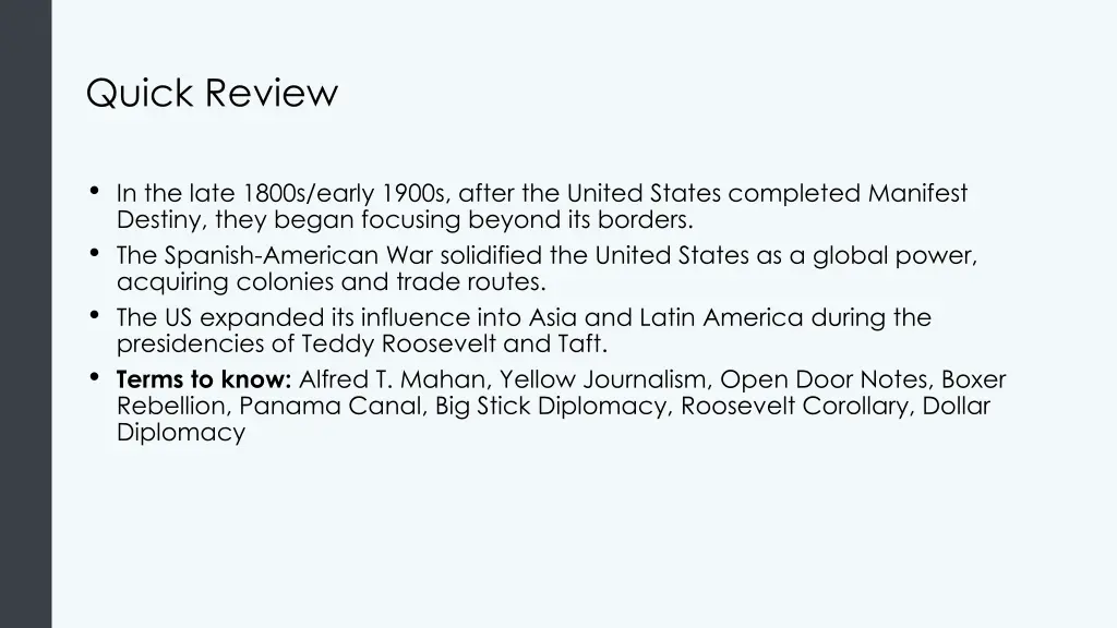 quick review