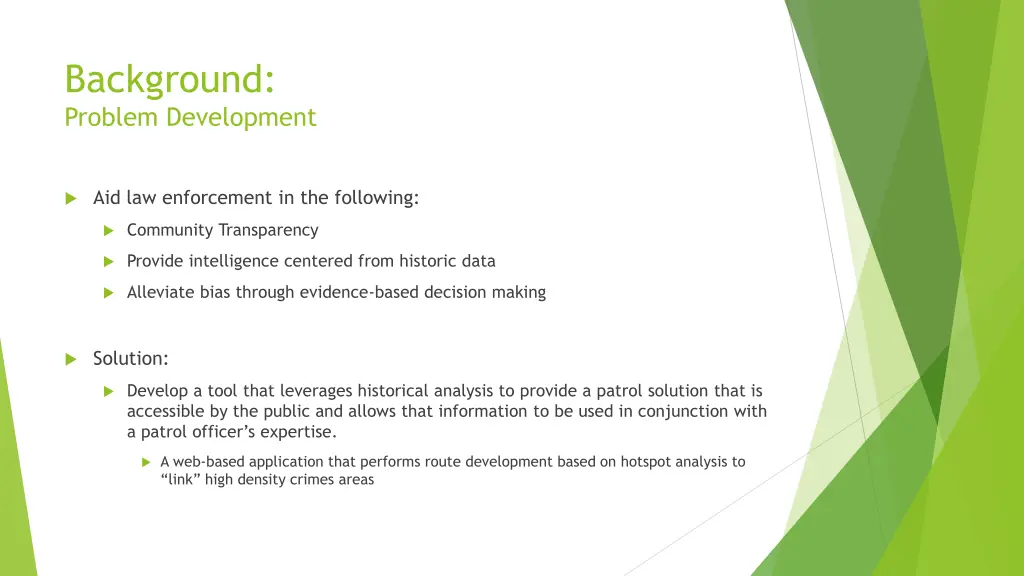 background problem development