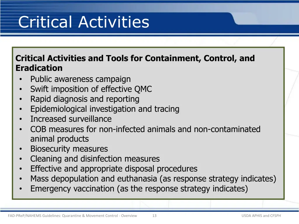 critical activities