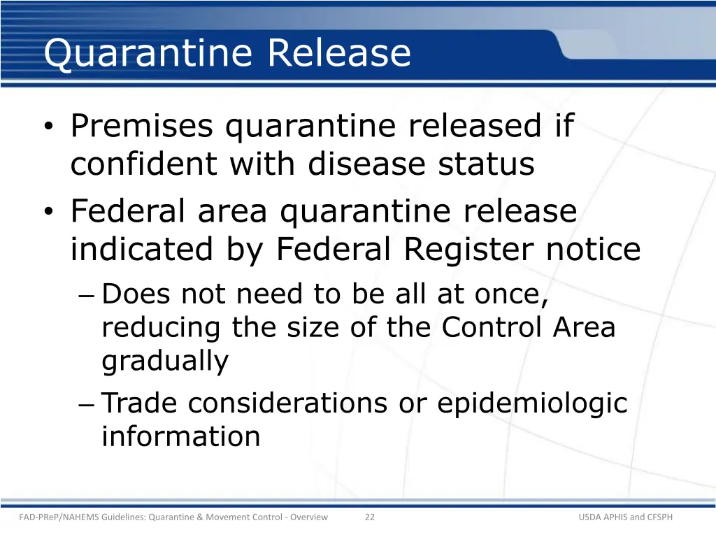 quarantine release