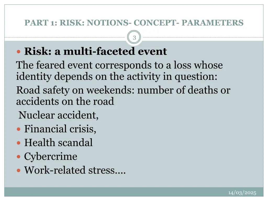 part 1 risk notions concept parameters 1