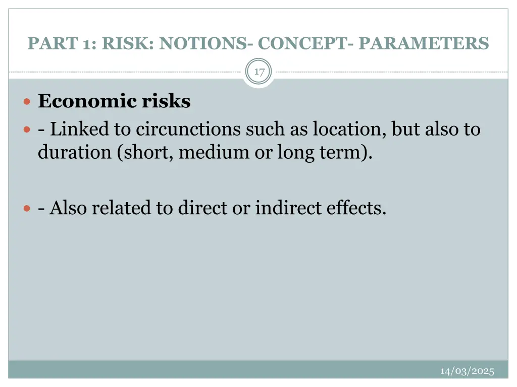 part 1 risk notions concept parameters 15