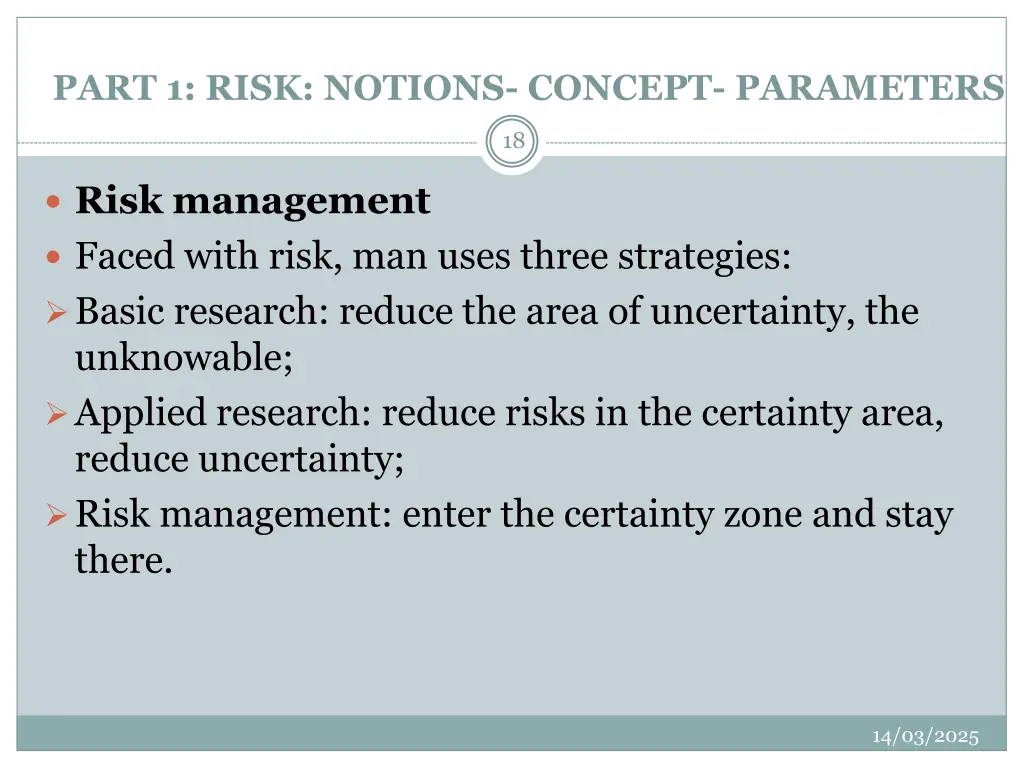 part 1 risk notions concept parameters 16