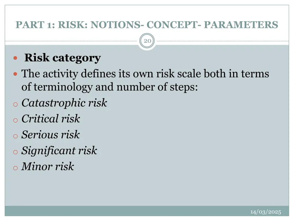 part 1 risk notions concept parameters 18