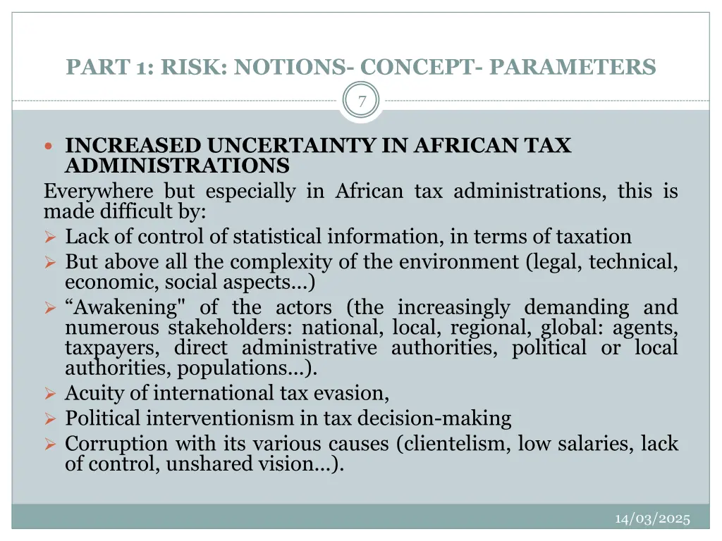 part 1 risk notions concept parameters 3