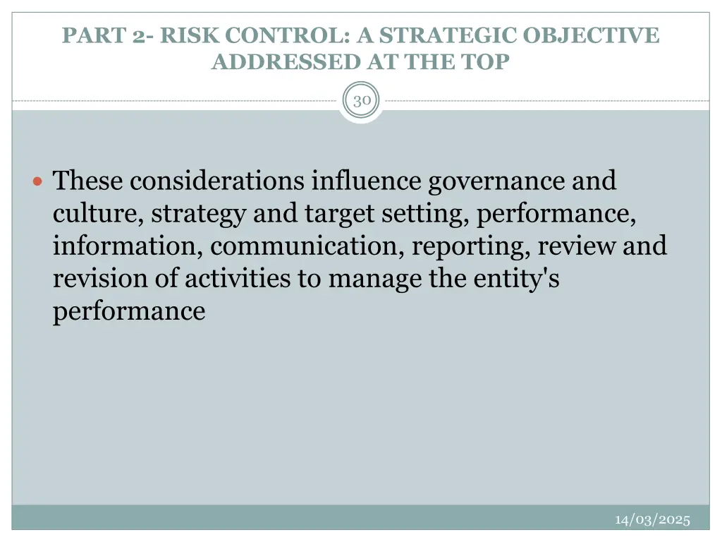 part 2 risk control a strategic objective 7