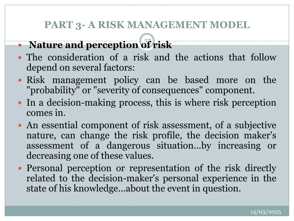 part 3 a risk management model 1