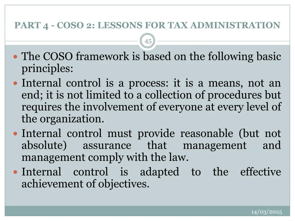 part 4 coso 2 lessons for tax administration 2