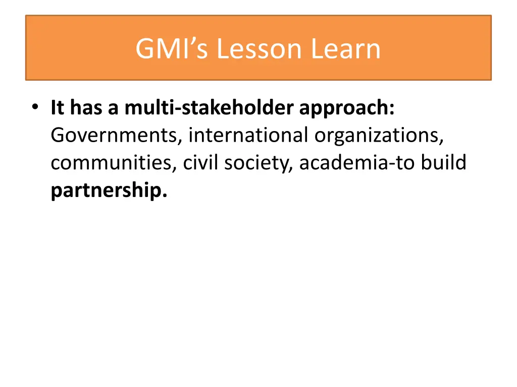 gmi s lesson learn 1