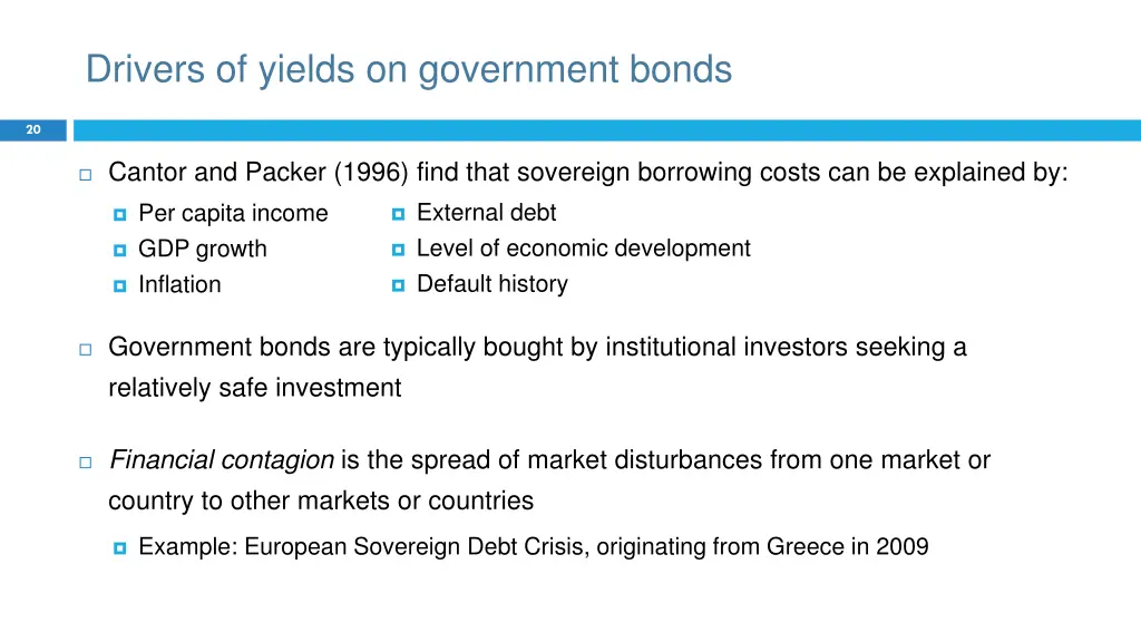 drivers of yields on government bonds