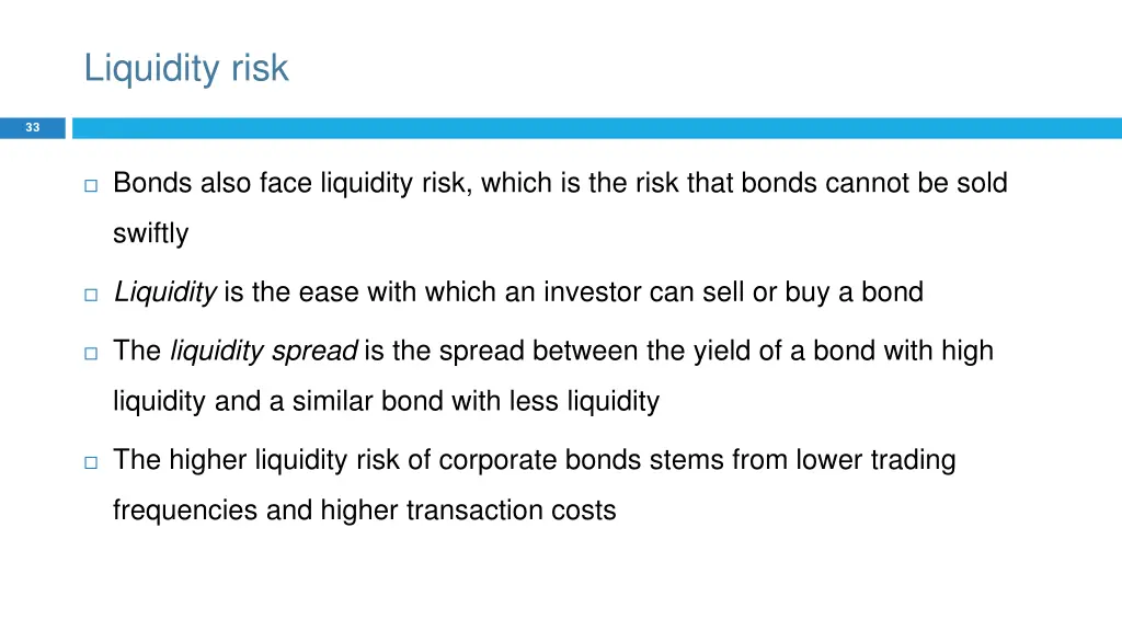 liquidity risk
