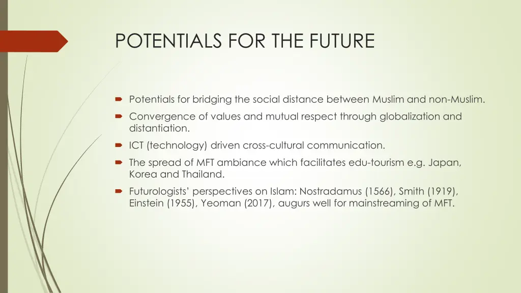 potentials for the future