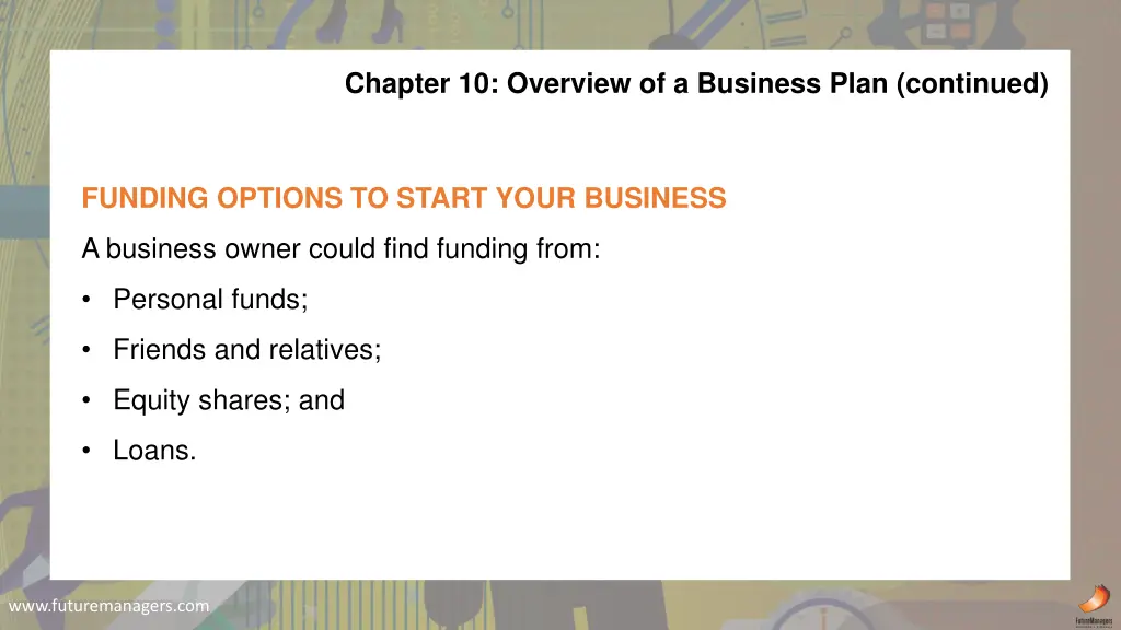 chapter 10 overview of a business plan continued 1